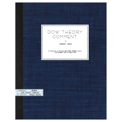 Dow Theory Comment, Vol. 1 by Robert Rhea