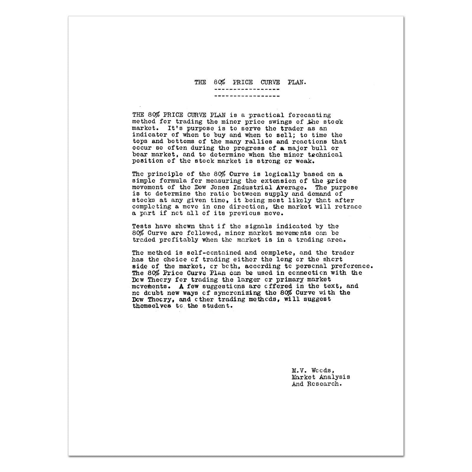 The 80% Price Curve Plan of Stock Market Timing (1940) by Frank Vignola (pseud. M.V. Woods) - Image 3